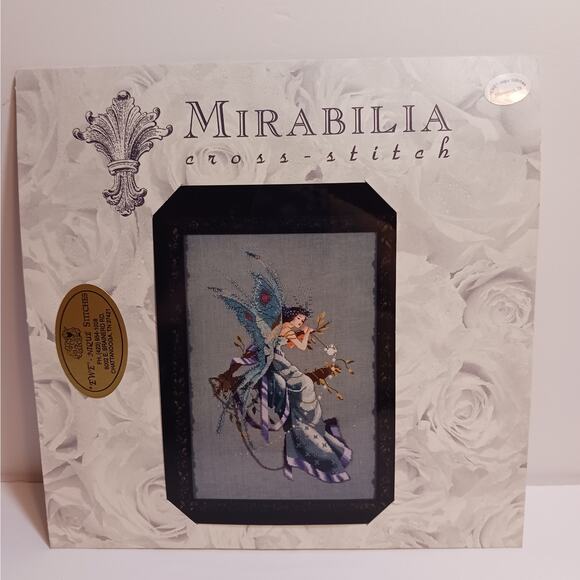Mirabilia Midsummer Nights Fairy Cross Stitch Pattern with Linen Beads Kreinik - Picture 2 of 9